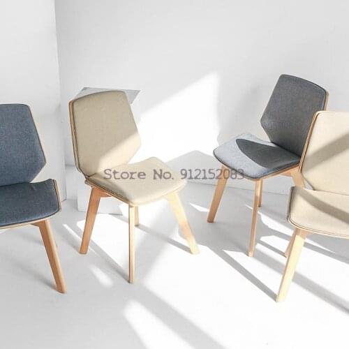 Chair Nordic home armless dining chair soft backrest solid wood feet fashion makeup simple office desk chair