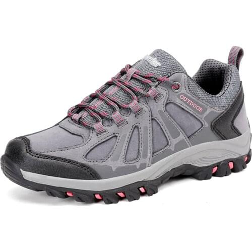 Women Hiking Shoes Waterproof Trekking Shoes Men Mountain Climbing Shoes Nonslip Wearable Hiking Sneakers Outdoor Trail Boots