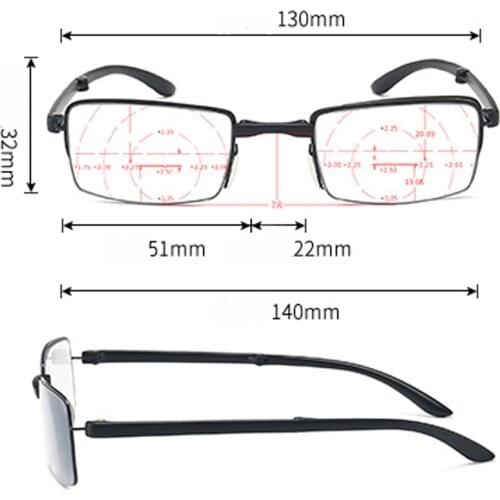 Progressive Multifocus Ultralight Reading Glasses Women Men Foldable Portable Anti Blu Anti Faitgue Classic 1 2 3 to 4