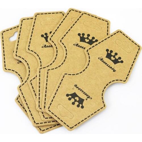 Stock Cheap 5000pcs 4.5x9.6cm Brown Kraft Paper Jewerly Necklace Packaging Card Holder Jewelry Card Necklace Display Accessories