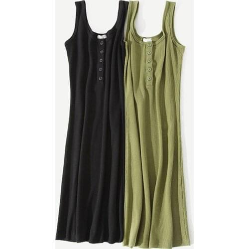 VNFDWJ Solid Summer Dresses