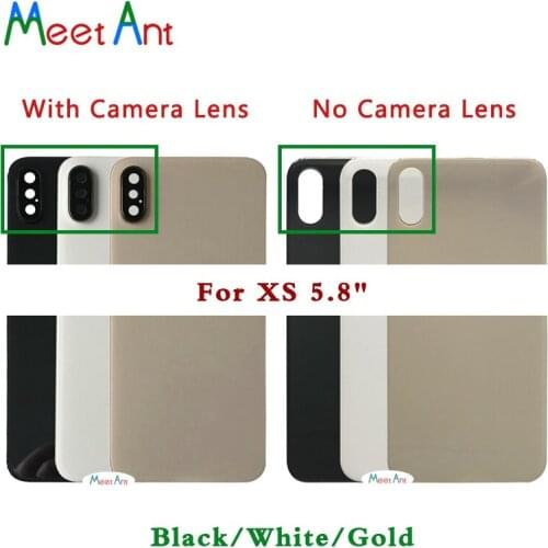 NewHigh Quality Big Hole Back Glass For iphone X / XS / XS MAX Battery Cover Rear Door Back Housing cover Glass With Camera Lens