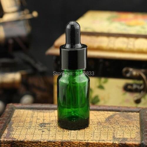 10ML Green Essential Oil Bottle, Empty Dropper Vial, Cosmetic Packing Bottle, Glass Dropper Bottle, Pipette Vials, 45pcs/Lot