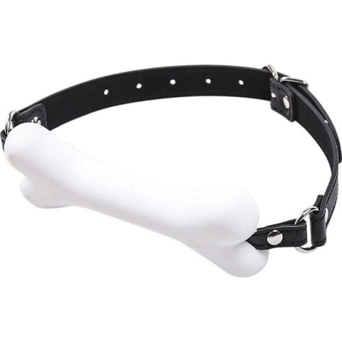 Dog Bone Mouth Gag Leather Belt BDSM Bondage Women Slave Restraints Adult Games Cosplay Erotic Sex Tools For Couples Toys