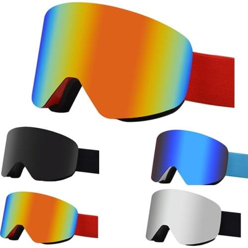 Queshark Winter Men Women Cylindrical Skiing Glasses Double-layer Anti-fog Magnet HD UV400 Ski Goggles Snowproof Glasses