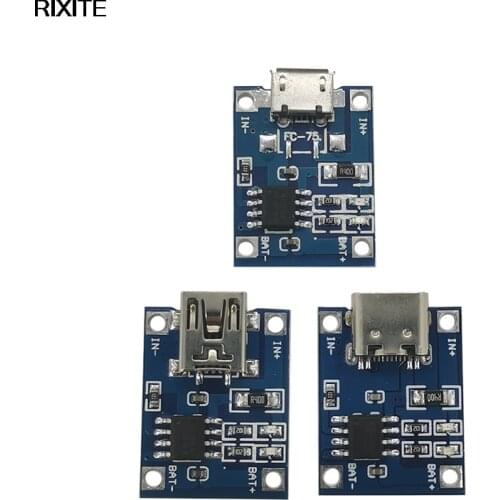 1pcs Mini/ Type-c / Micro USB 5V 1A 18650 TP4056 Lithium Battery Charger Module Charging Board