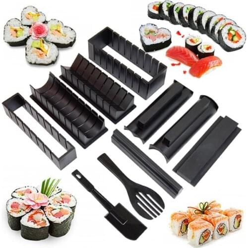 10Pcs DIY Sushi Maker Equipment Kit Mold Round Heart Shaped Rice Ball Maker Kitchen Multifunctional Mould Making Sushi Tools