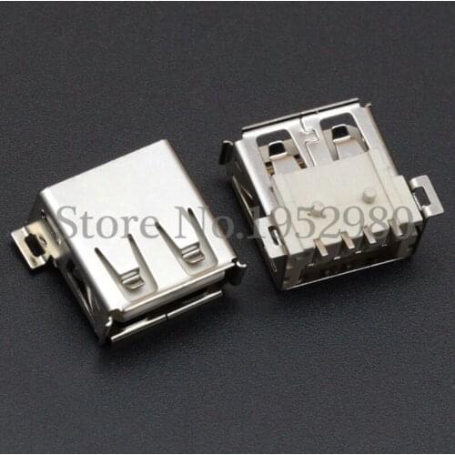 10PCS USB 2.0 Connector Female Socket AF SMT USB Port with 1.2mm Locating Pin LCP with Brim for Data Transmission