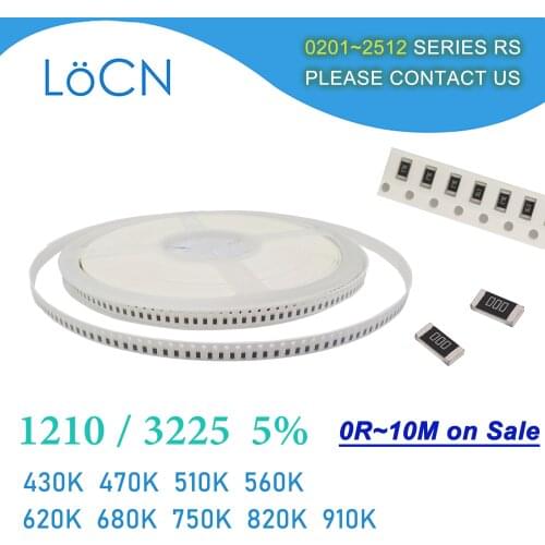 1210 J 5% 5000pcs 430K 470K 510K 560K 620K 680K 750K 820K 910K OHM 3225 SMD resistor High Quality LoCNService 434 474 514