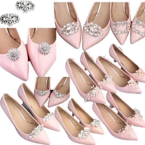 2pcs Shoe Clip Wedding Shoes High Heel Women Bride Decoration Rhinestone Shiny Decorative Clips Charm Buckle shoe accessoires