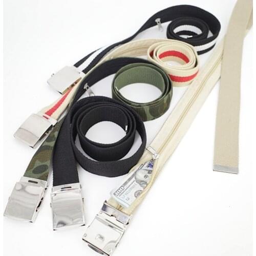 3.8 Fashion Adjustable Secret Hidden Pocket For Mens Fabric Webbing Money Belts Buying Requests