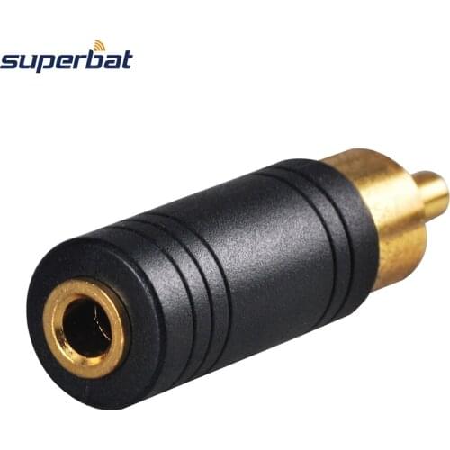 Superbat RF Connector RCA Male Plug to 3.5mm Stereo Female Jack Audio Video Converter Adapter