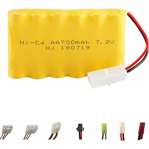 7.2v 700mah NiCD Battery Ni-CD AA 700mah 7.2v Rechargeable Battery Pack For Rc toys Car Tanks Trains Robot Boat Gun spare parts