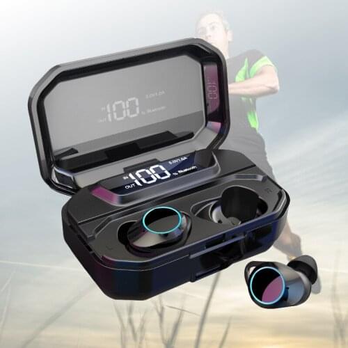 TWS Bass Bluetooth Earphone True Wireless Headphones With 3300mAh Type-c Charge Case Waterproof Eaburds For Smartphone PC Sport