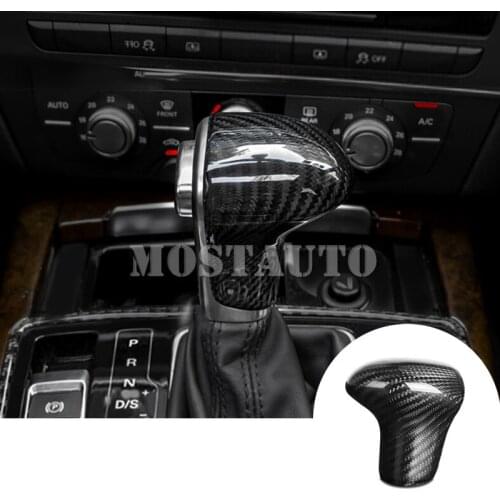 For Audi A6 S6 Carbon Fiber Center Console Gear Shift Knob Trim Cover 2012-2014 1pcs Car Accessories Interior Car Decor Car Trim