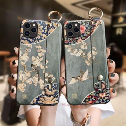 China 3D Embossed Phone Case for Xiaomi Redmi Note 7 8 9 Pro 8T 7A 8A Mi 10 9 8 Lite 9T CC9 CC9e Soft Back Wrist Strap Cases