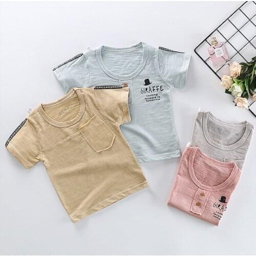 Kids Lovely Baby Boys Girls Cotton Letter Print T-shirt Tops Blouse Short Sleeve Casual Tee Shirts 0-4Y Newborn Baby Clothes