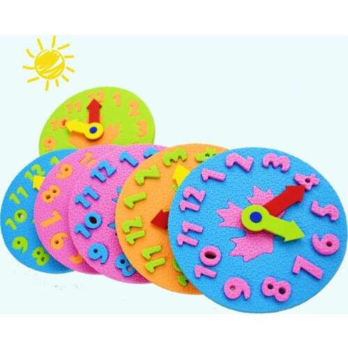 Baby DIY Manual Eva Clock Toys Math Game Cognitive Digital Clock Toys Teaching Aids Kids Puzzle Toys For Teaching Kindergarten