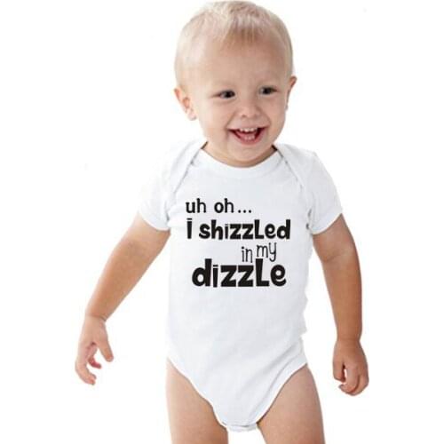 Newborn Baby Boy Girl Short Sleeve Letter Printed Cotton Soft Romper Jumpsuit Outfits Baby Clothes White Tees