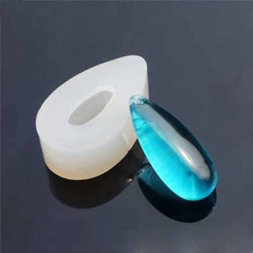 DoreenBeads Pendant Silicone Mold For Resin Jewelry Waterdrop Mould Silicone Resin Mold White 34mm(1 3/8") x 18mm( 6/8"), 1 PC