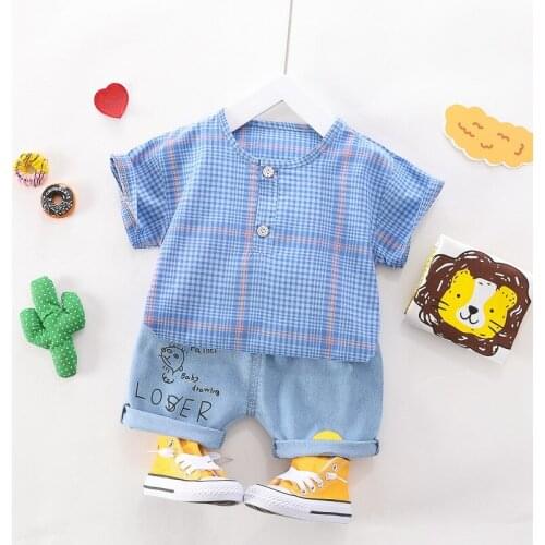 HOT Baby Boys Short Set Summer Kids Children Sleeve Cartoon Print Tops T-shirt+Shorts Child Casual Cute Outfits Sets99