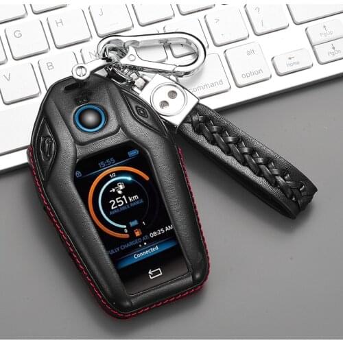 Leather Car Key Case LED Display Key Cover Case for BMW 5 7 series G11 G12 G30 G31 G32 i8 I12 I15 G01 X3 G02 X4 G05 X5 G07