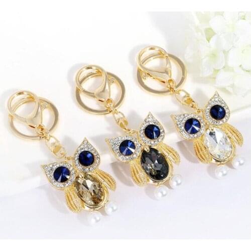 Fashion Creative Owl KeyChain Girls Bag Ornaments Car Exquisite Gift Birthday Gift Party Favors Brand New