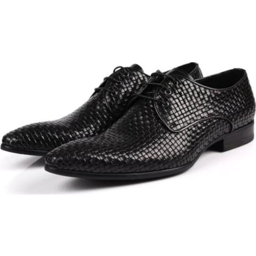 New fashion classics pointed toe mens shoes genuine leather high-top lace up formal shoes business shoes