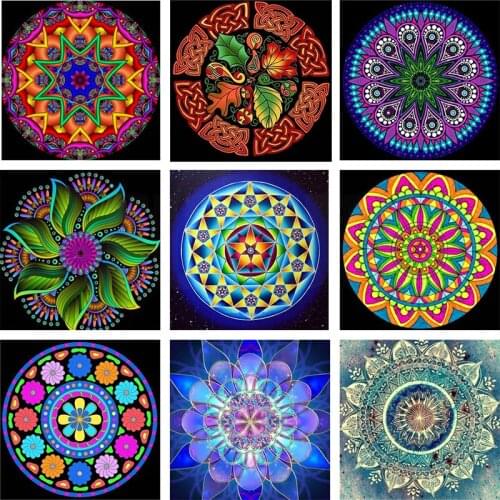 5D Diamond Painting Kits Full Round Drill Flower mandala Diamond Mosaic Round Rhinestone Picture Embroidery Icons Decor