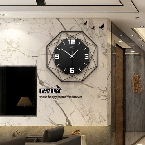 Nordic fashion wall clock living room creative clock home metal ornaments quartz clock digital