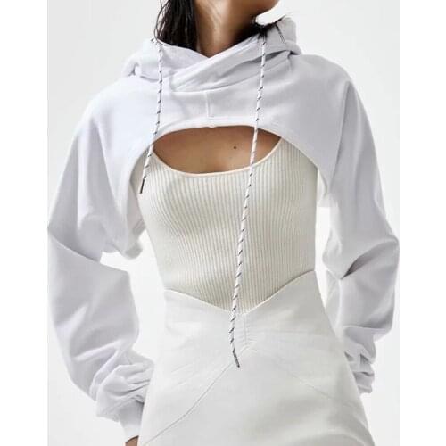 2021 New Fashion Design Hoodies Hooded Short Autumn Clothing Women Long Sleeve Hooded Pullover Outerwear Pullover Hoodie