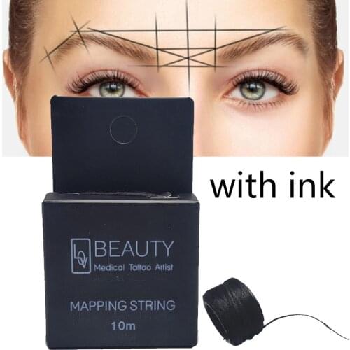 New Microblading MAPPING STRING Pre-Inked Eyebrow Marker thread Tattoo Brows Point 10m Pre Inked tattoo PMU string for mapping