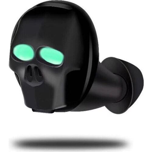 Portable Skull Bone Bluetooth Earphone with Microphone Wireless Cool Mini Headset Gift Skulls Handsfree Stereo Earbud Earpiece