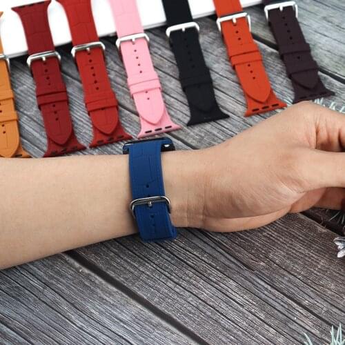 38MM 42MM Silicone Band For Apple Watch 44mm 40mm Soft Rubber Belt Smartwatch Bracelet For Apple Watch Series 6 5 4 3 2 1