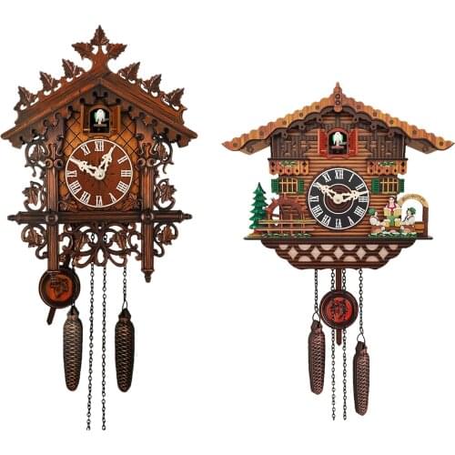 Retro Cuckoo Clock Antique Wall Clocks Farmhouse Decoration Wind Chime