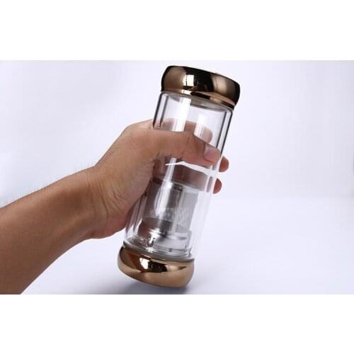 1PC High quality 350ML Glass water bottle with tea infuser my drink sports bootle travel bottles KD 1471