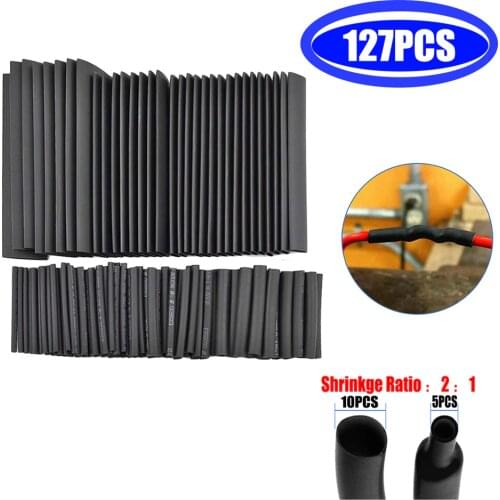 127PCS 2:1 ratio Heat Shrink Tube with Glue Dual Wall Adhesive Wrap Wire Connectors Kit Useful cable Electrical Tube shrinktube