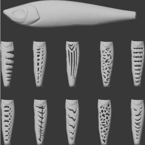 WLure Hard Plastic 3D Stencil Long Casting ZigZag Dog for UPM708