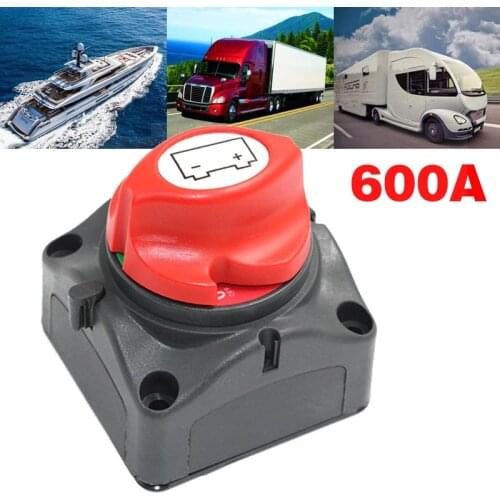 1pc 24V 600A Car Battery Isolator Main Battery Switch Emergency Stop Pole Disconnect Separator Switch for RV Boat 68 * 68 * 74mm