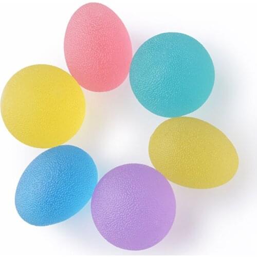 1pc Egg-shaped Hand Grip Ball Silicone Gripper Fitness Hand Expander Wrist Finger Recover Exerciser Trainer Stress Power Ball
