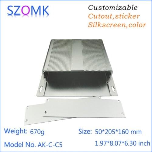 4 pcs, 50*205*160mm szomk powder coating electronics aluminum boxes good quality aluminum control boxes aluminum junction boxes