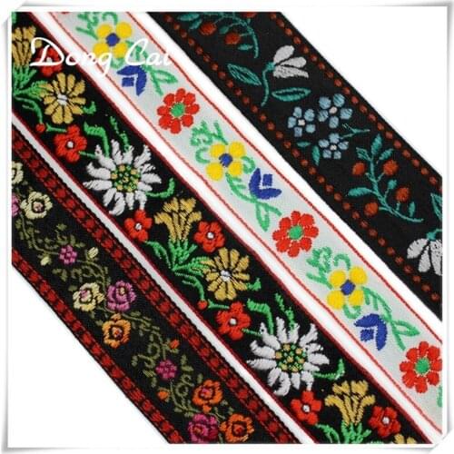 4yards/lot National flowers embroidery ribbon Japanese pure and fresh style webbing Pillow tablecloth garment accessories