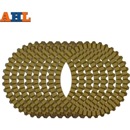 AHL Motorcycle 8pcs Green / Yellow Clutch Friction Plate For Harley XL883 XL1200 1200X48 SPORTSTER 1991-2011