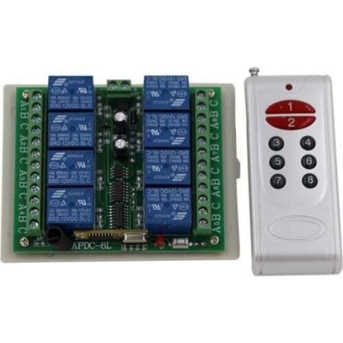 DC24V 8CH Radio Controller RF Wireless Remote Control Switch System 315/433 Mhz Transmitter and Receiver