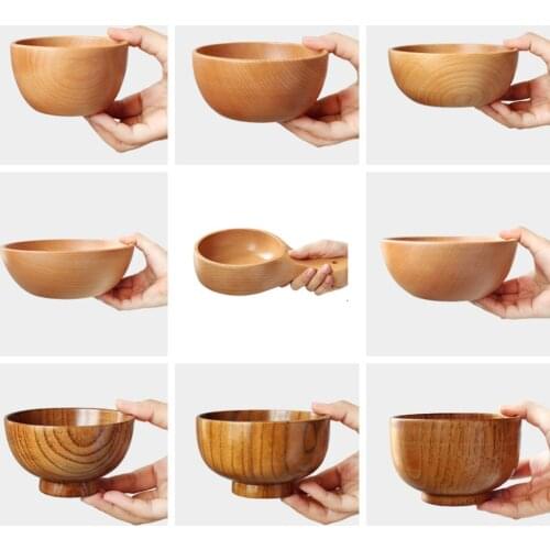 Wooden Dishware Wood Bowl Wooden Plate Snack Dessert Serving Dishes Food Container Wooden Tableware