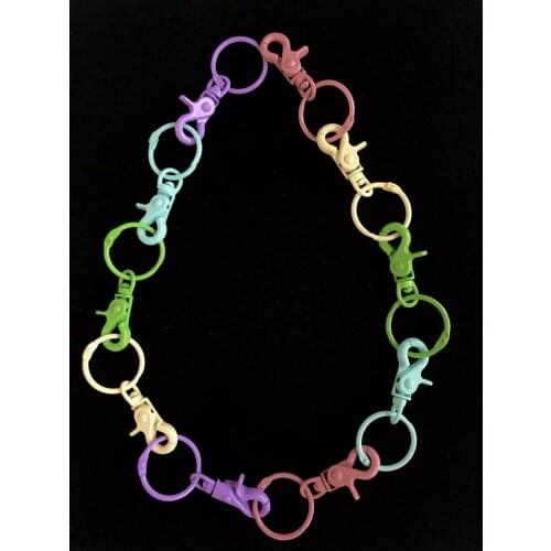 Long Metal Wallet Belt Chain Rock Punk Trousers Hipster Pant Jean Keychain Color Ring Clip Keyring Mens HipHop Jewely CL158