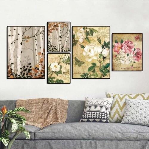 Home Decor Modern creative personality sofa background wall painting simple canvas printings Classical and elegant flowers