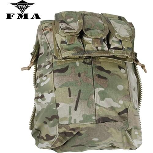 FMA TMC Tactical CAG Zipper Pouch Back Panel Carrier Multicam Military Vest Platel Bag Compatible CPC AVS Jpc2.0 Tactical Vest