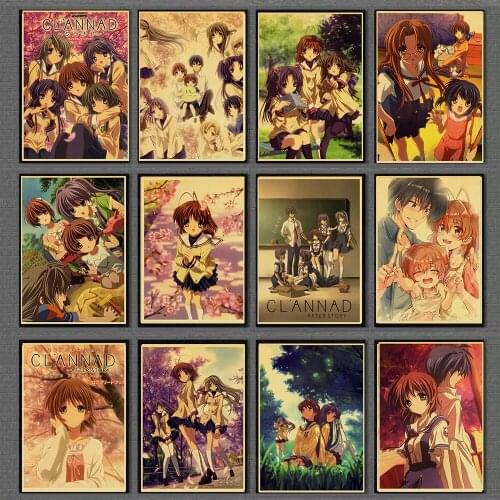 Canvas Painting Vintage Anime Series CLANNAD Wall Art Nordic Poster and Print Pictures for Living Room Decor Home Decoration
