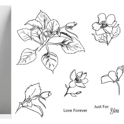 AZSG Beautiful Flower Petals Clear Stamps For DIY Scrapbooking/Card Making/Album Decorative Silicone Stamp Crafts